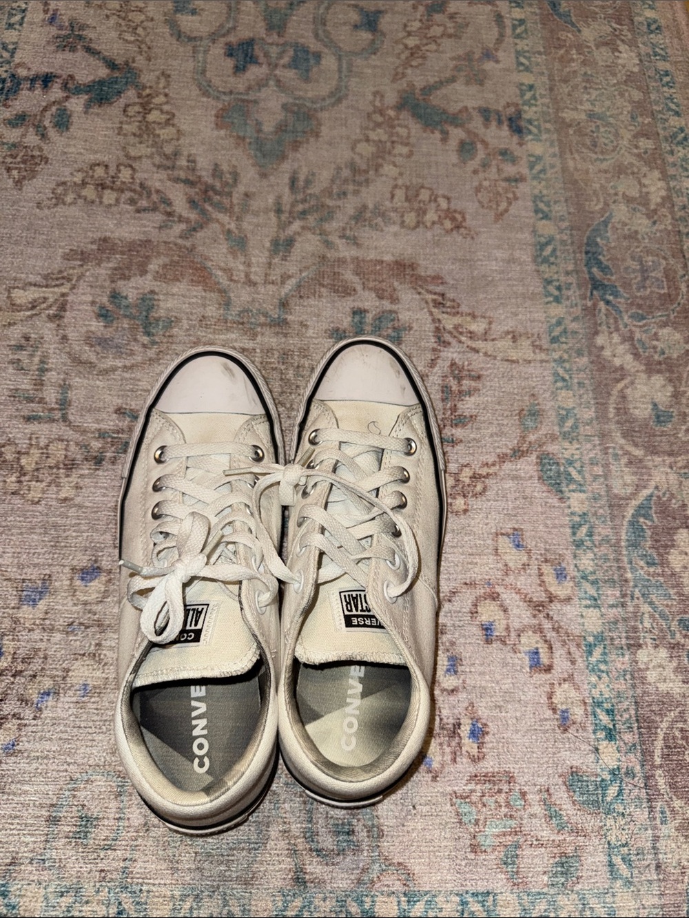 Converse Low Top Canvas Sneakers in Light Beige